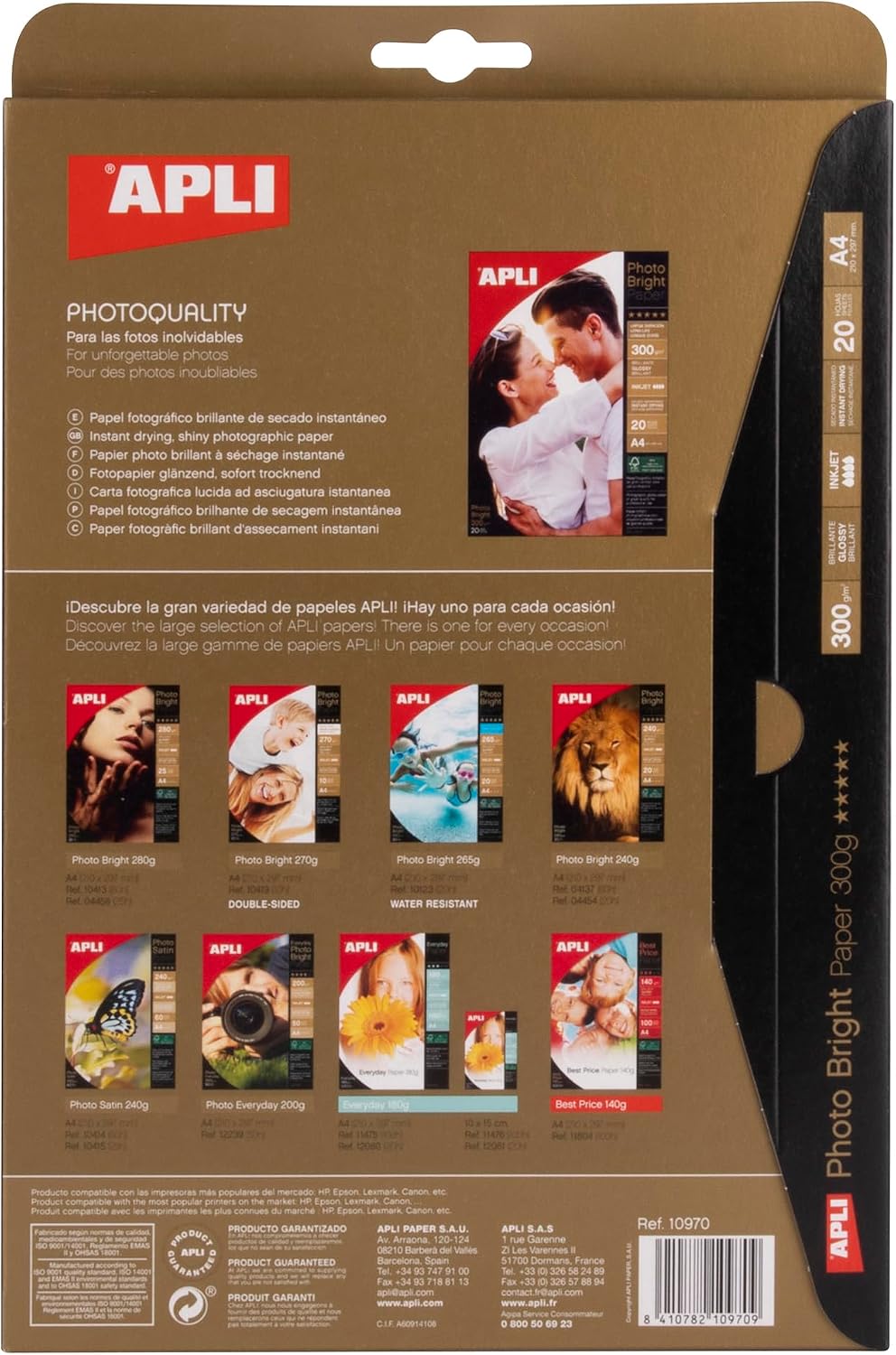 APLI 10970- Photobright Long Lasting Photo Paper A4 300 g 20 Sheets