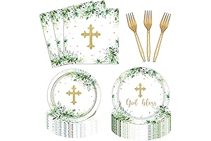 Bring Heavenly Grace to Your Gatherings with Greenery God Bless Paper Plate Set