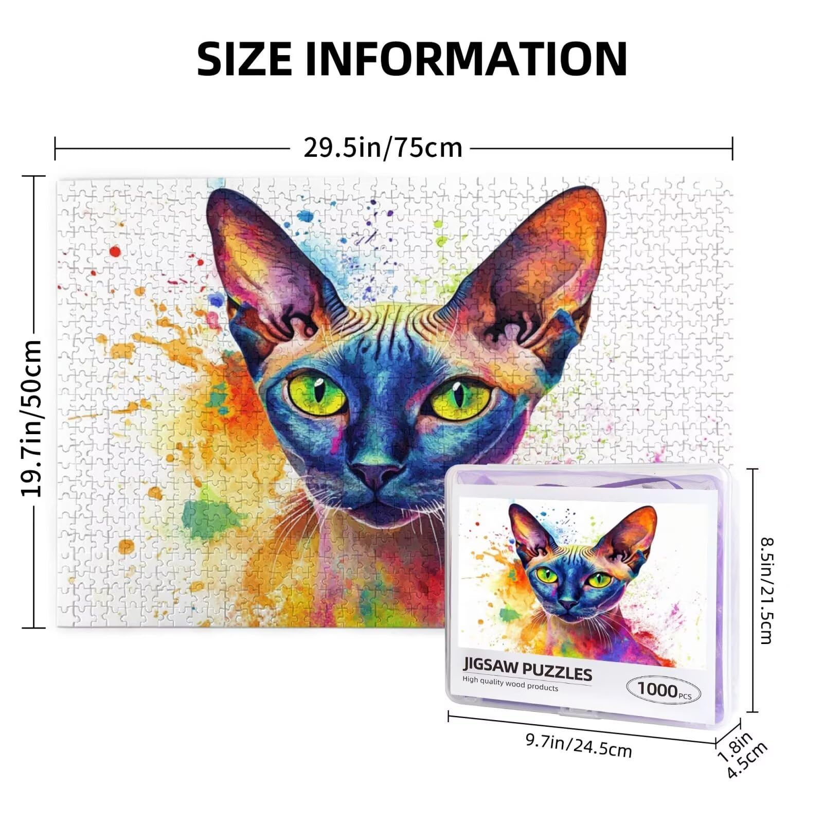 Puzzle Katze Puzzle 6000 Teile Tier Puzzles Erwachsene mit Geschenkbox, DIY Groß Holzpuzzle für Erwachsene, Geschicklichkeitsspiel für Die Ganze Familie Geschenke für Frauen 105 x 180 cm -874y