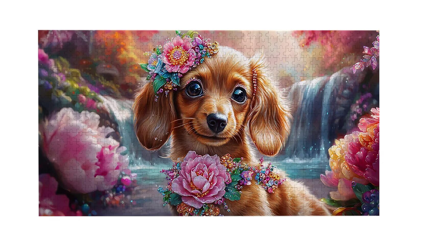 Puzzle dla dorosłych 1100 krajobrazowy kwiat psa, 1100 elementów, puzzle dla dorosłych, gra edukacyjna, 87 x 42 cm, odpowiednie do dekompresji i dekoracji ścian, prezenty puzzle, g-223