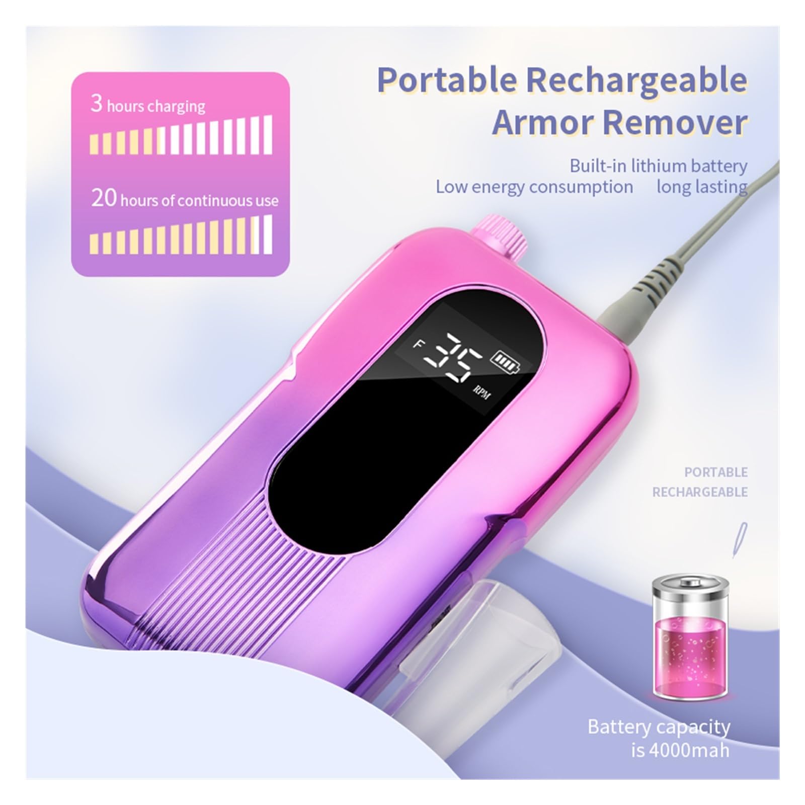 Lima elettrica per unghie 35000 RPM Elettrico Nail Drill Manicure Macchina for Lucidatrice Pedicure Professionale Nail Tornio Trapano Con Tool Kit Lima precisa