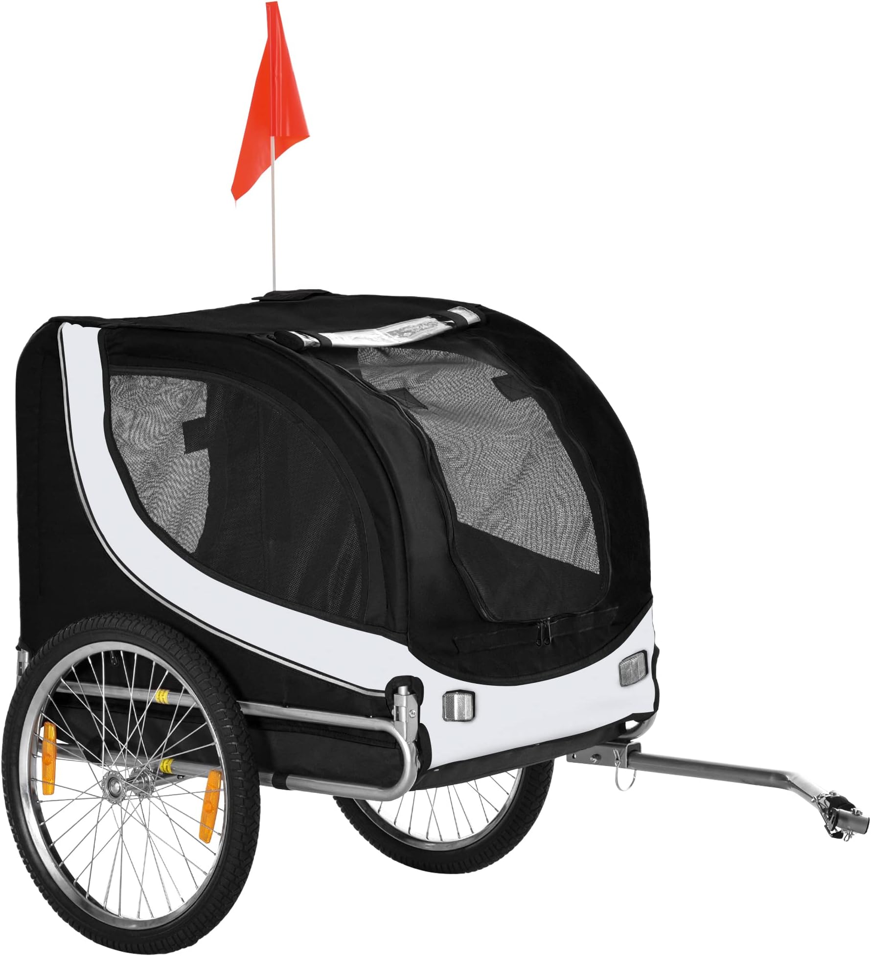 PawHut Steel Dog Bike Trailer Pet Cart Carrier for Bicycle Kit Water Resistant Travel