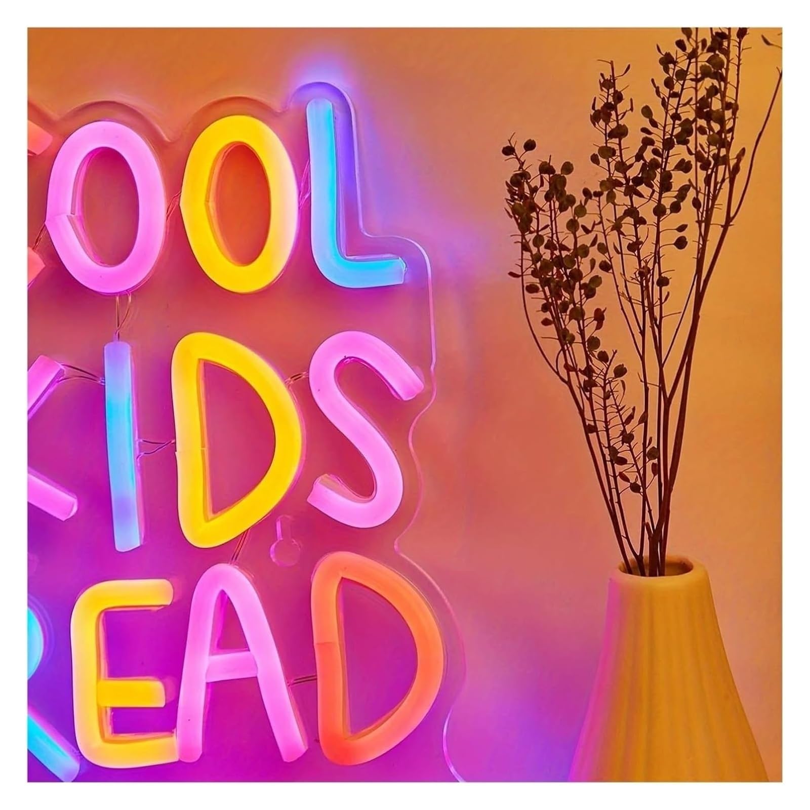 Luci al neon Decorazione luminosa al neon per bambini che leggono libri per insegne 26 cm × 17