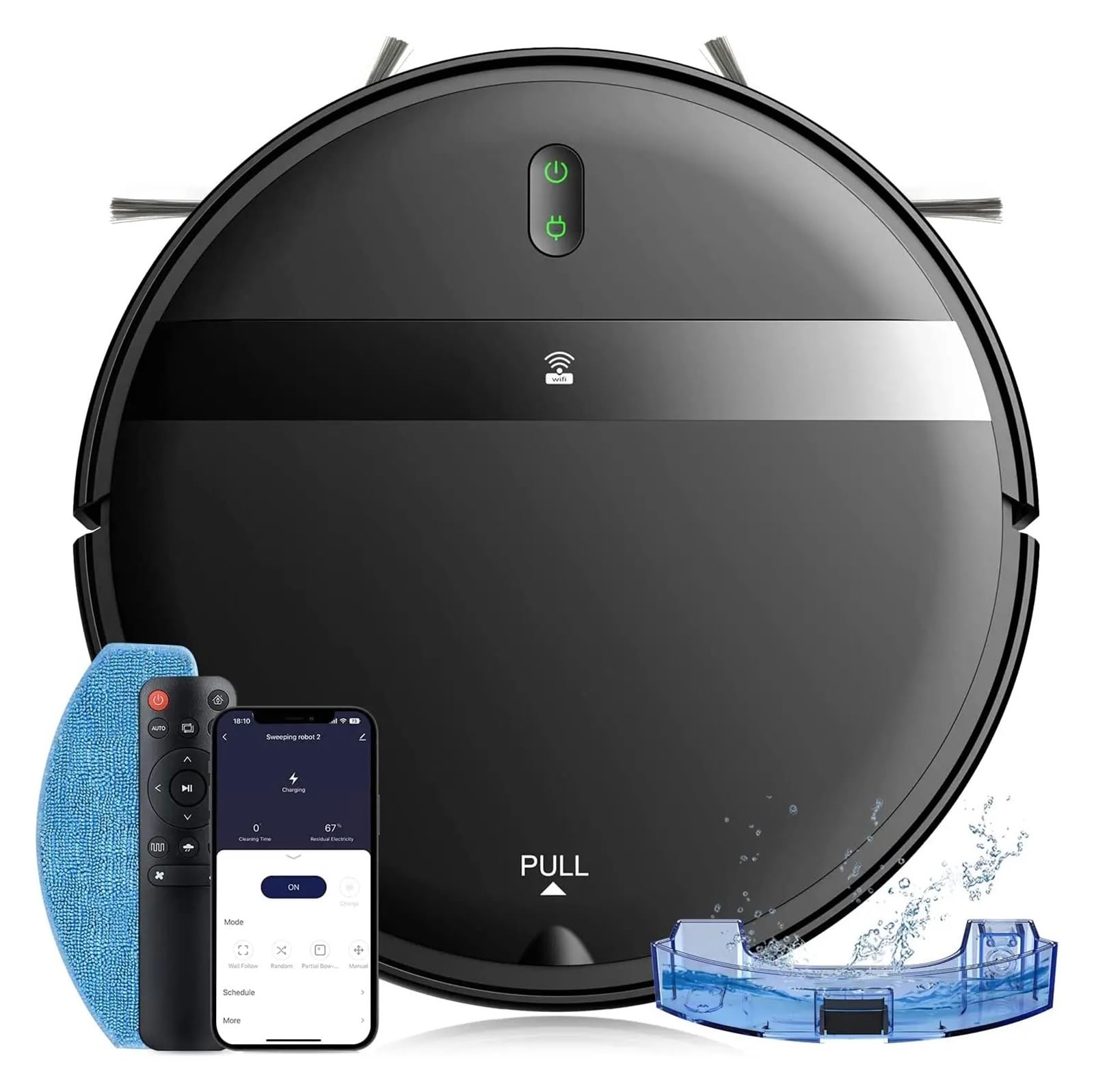 EWsdsfs G20 Robot Vacuum Cleaner 6000Pa Auto-Clean 3in1 Mop & Sweep 2500mAh Battery Smart WiFi Quiet Strong Suction for Pet Hair