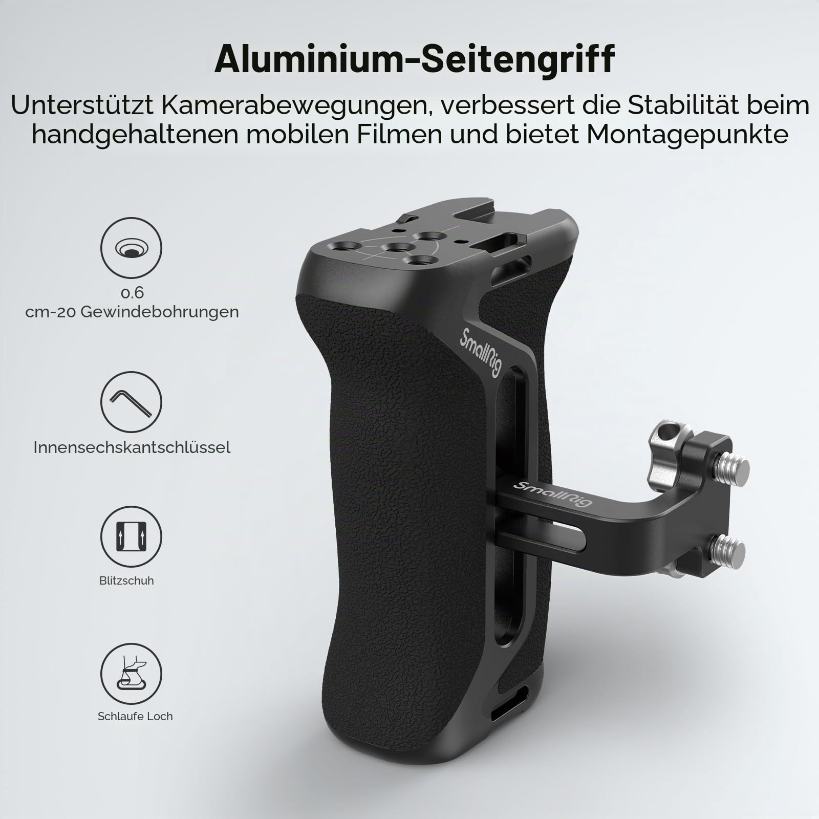 SMALLRIG HawkLock Schnellwechsel-Cage-Kit für Sony Alpha 7R V/Alpha 7S III/Alpha 1/Alpha 7R IV/Alpha 7 IV/Alpha 7 V, Vollkäfig mit oberem & seitlichem Griff, Kabelklemme (verbesserte Version) - 3669D