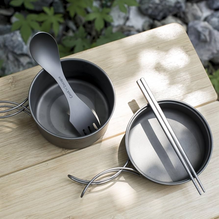 Amazon.co.jp: COOK'N'ESCAPE チタン カトラリーセット 三徳