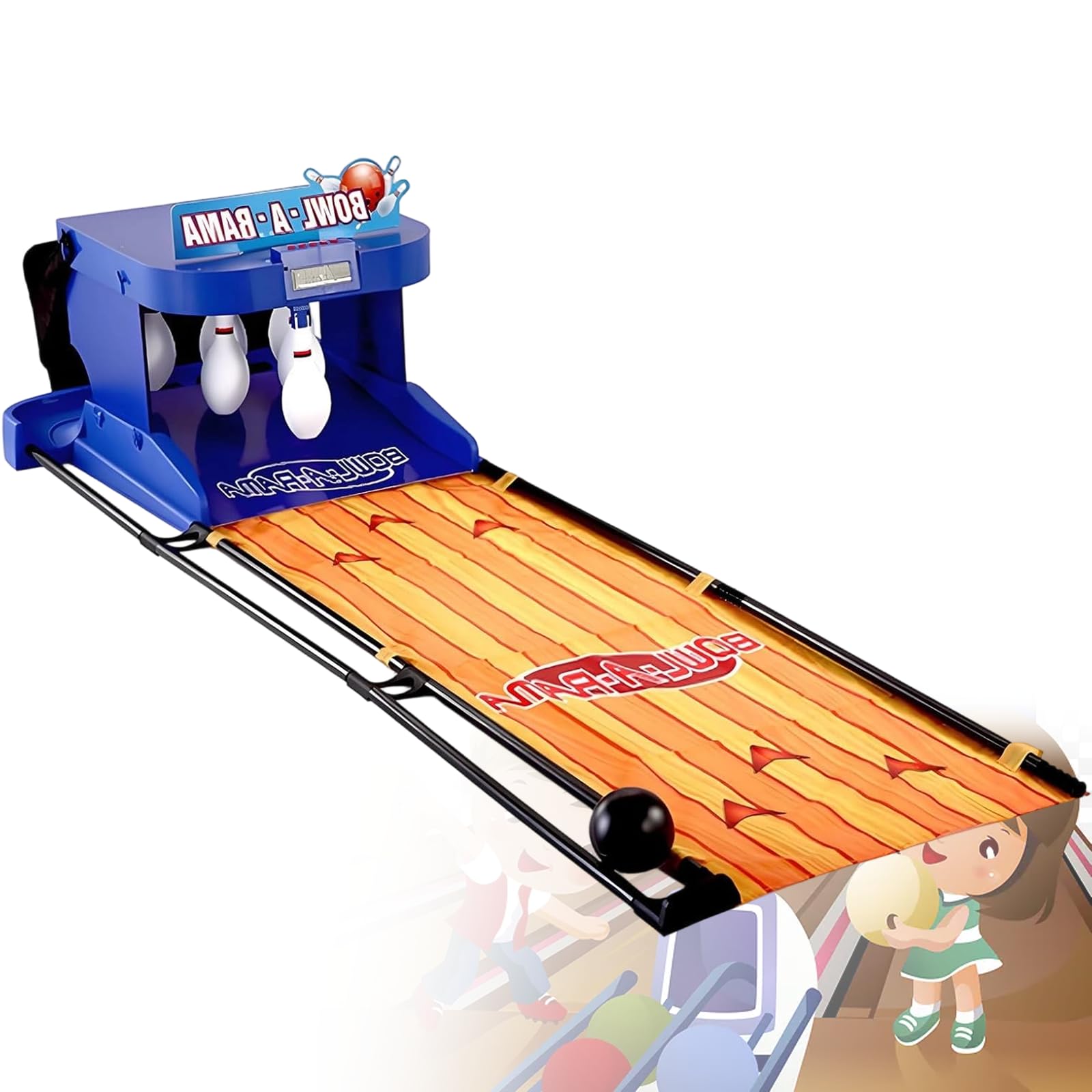 Bolera De Bolos para Casa, Reinicio AutomáTico con Marcador ElectróNico Led, IluminacióN Y Efectos De Sonido, Juego De Deportes De Interior para NiñOs 3.5m