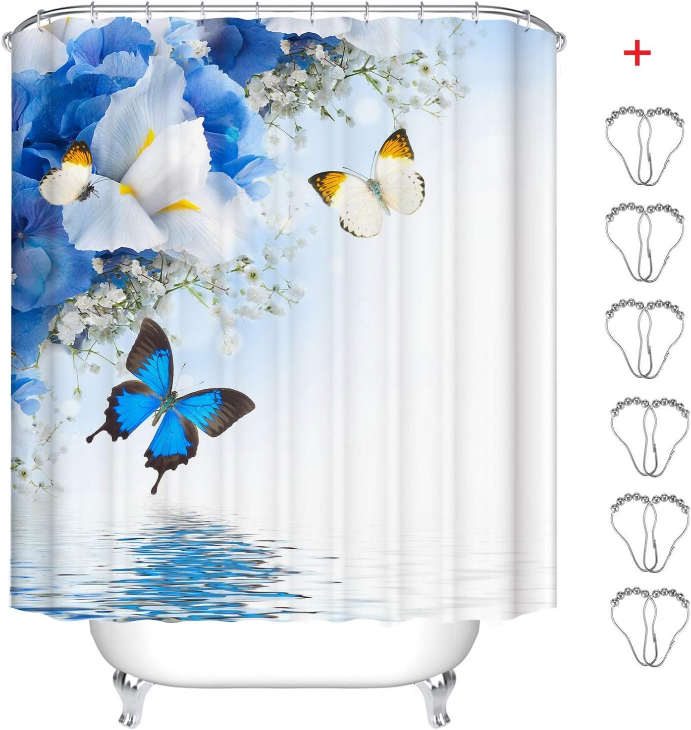 tenda per doccia con anelli impermeabili