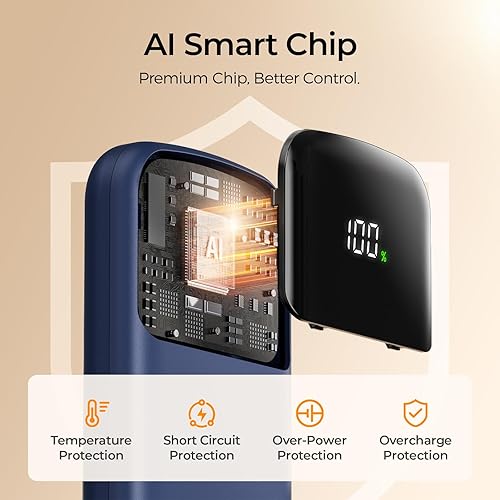 Miniatura 28 de Hotdot Hand Warmers Rechargeable, Heat Levels (104–131°F), Real-Time Temp & Battery Display, Electric Hand Warmers, Fast Heating, Fits in AI-Black