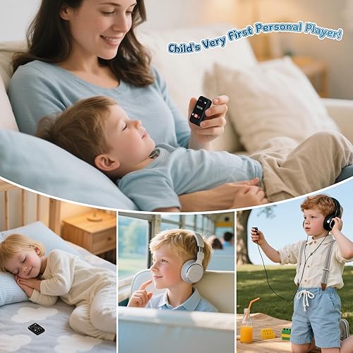 Miniatura 9 de Mini reproductor MP3 para niños, altavoz Bluetooth 5.3, memoria expandible de 128 GB, radio FM, grabadora de voz, reproductor de música portátil