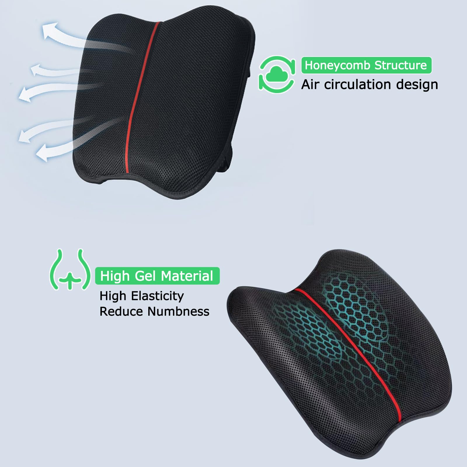 Cuscino Sella Moto In Gel - Antishock, Impermeabile, Copertura Termica Rimovibile, Antiscivolo, Per Viaggi Lunghi - Foto 5