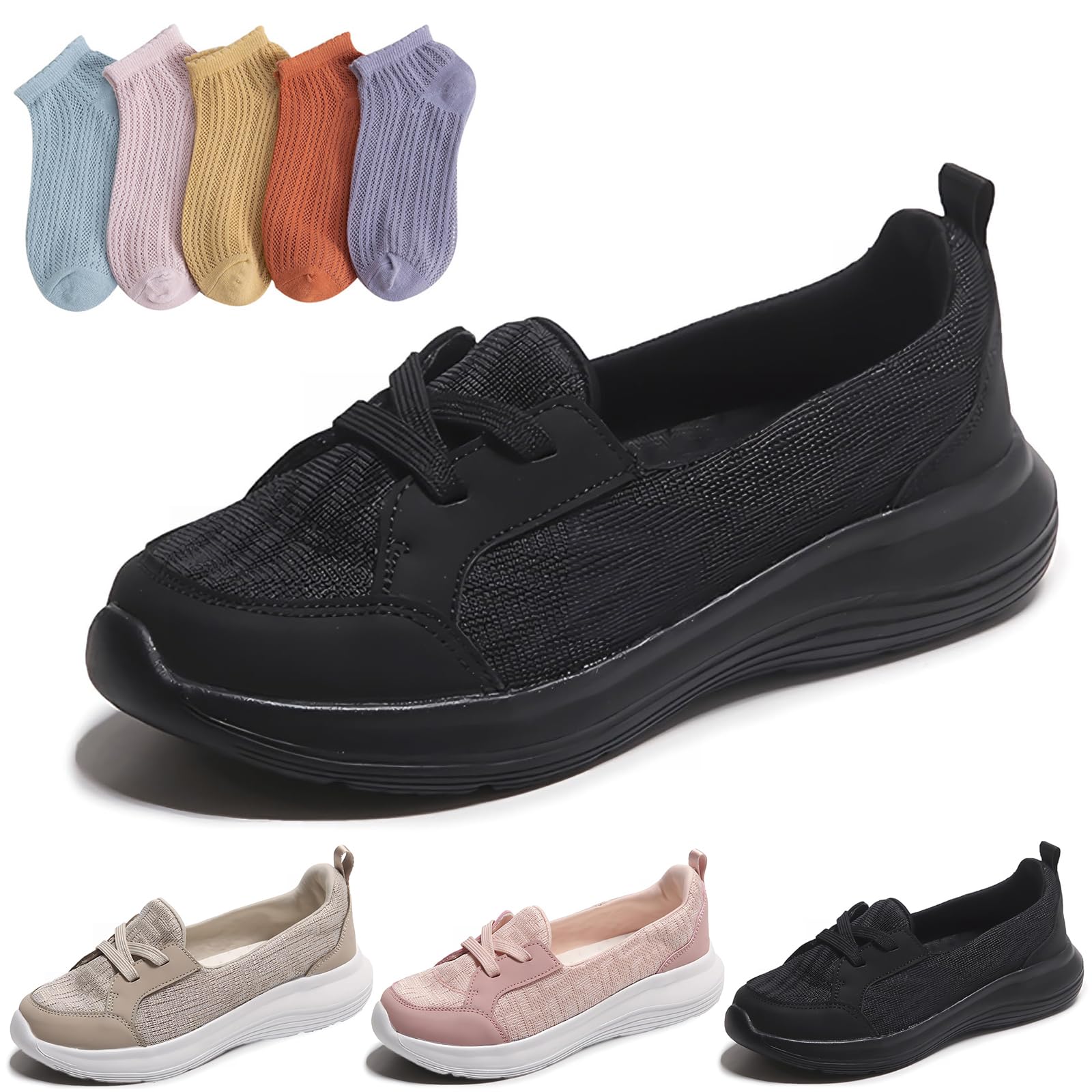 ChagooSlip on Arch Support Kotsas Walkclouds Orthopedic Walking Shoes Comes with 5 Pairs of Cotton Breathable Socks