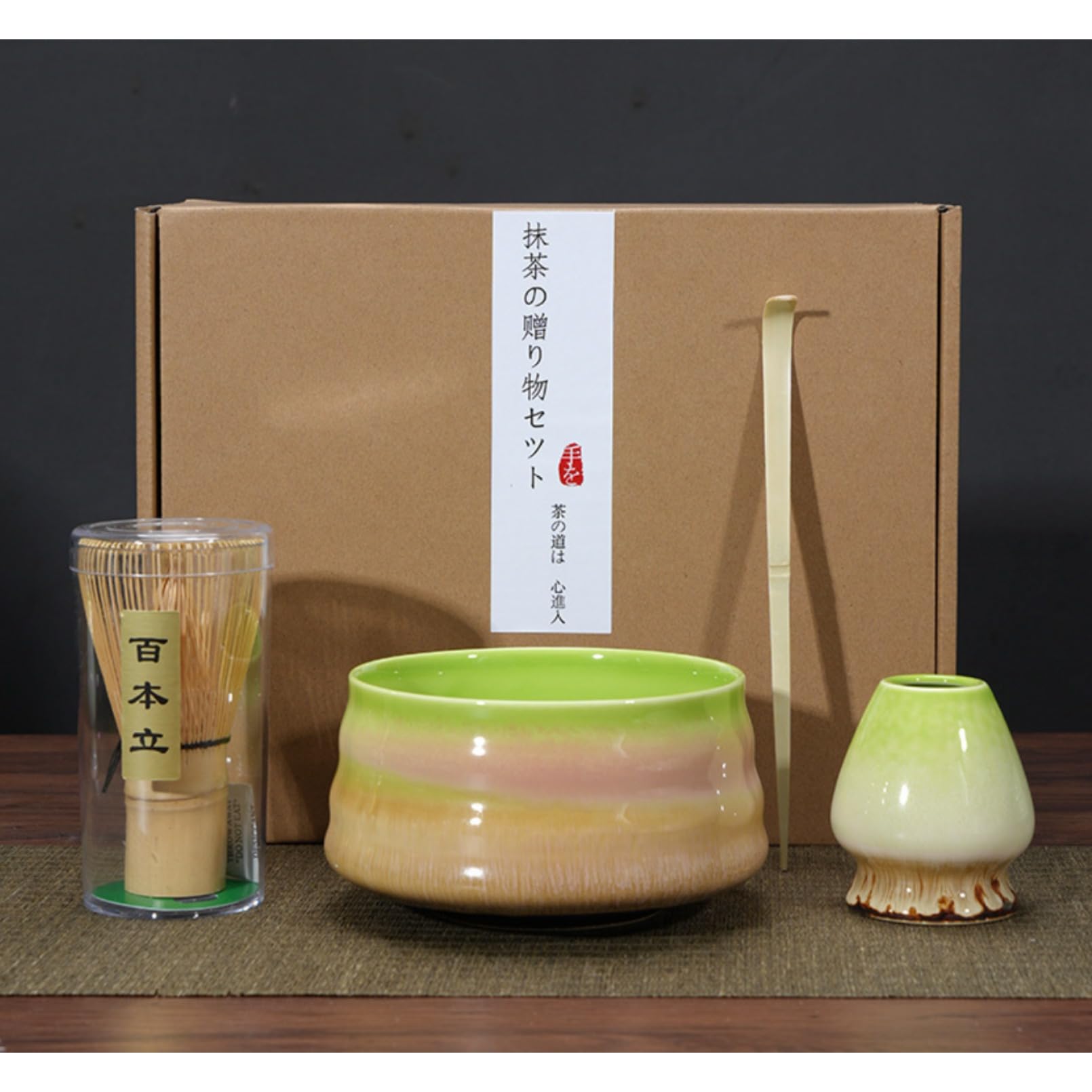 茶筅 4本 百本立 茶杓1本おまけ 茶道具