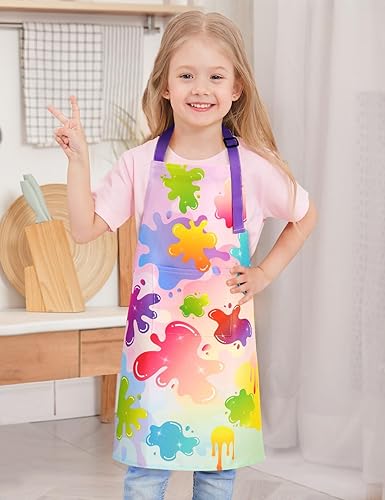 Miniatura 7 de WERNNSAI Delantal artístico para niñas y niños, delantal de pintura para niños pequeños