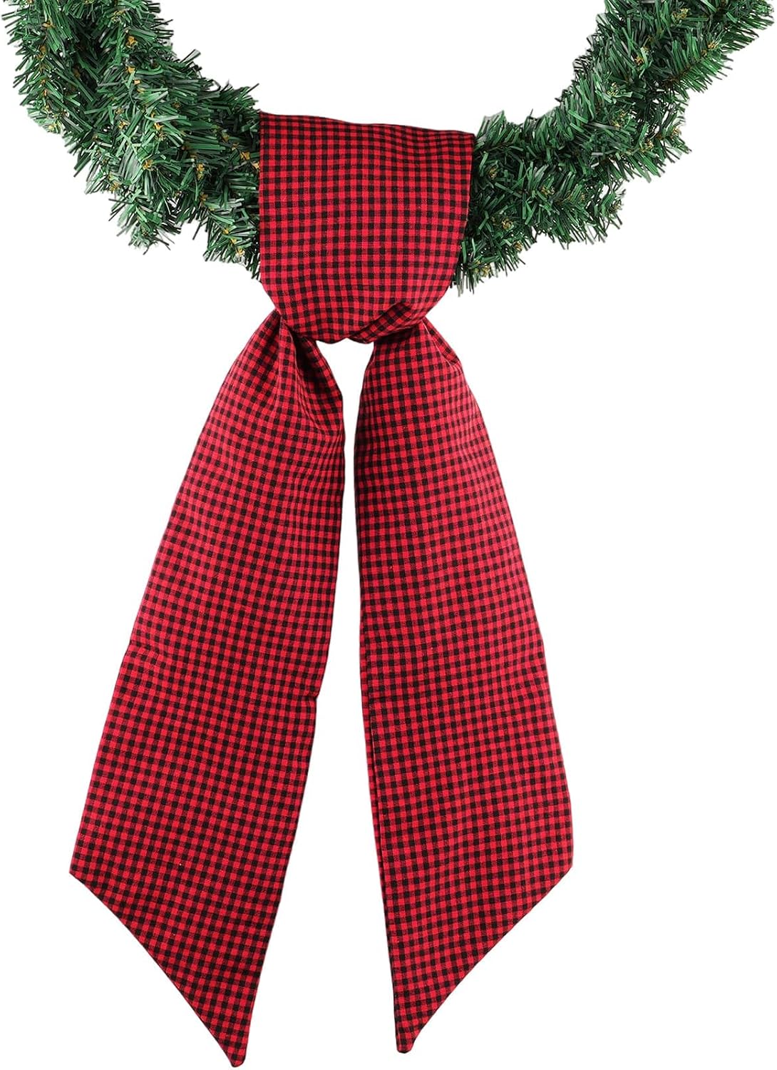 YKW Orange White Gingham Wreath Sash Front Door Decoration, 5.12" x 54.33" Blank Sash Fall Halloween Thanksgiving Autumn Holiday Party Bow Ribbon Farmhouse Decor