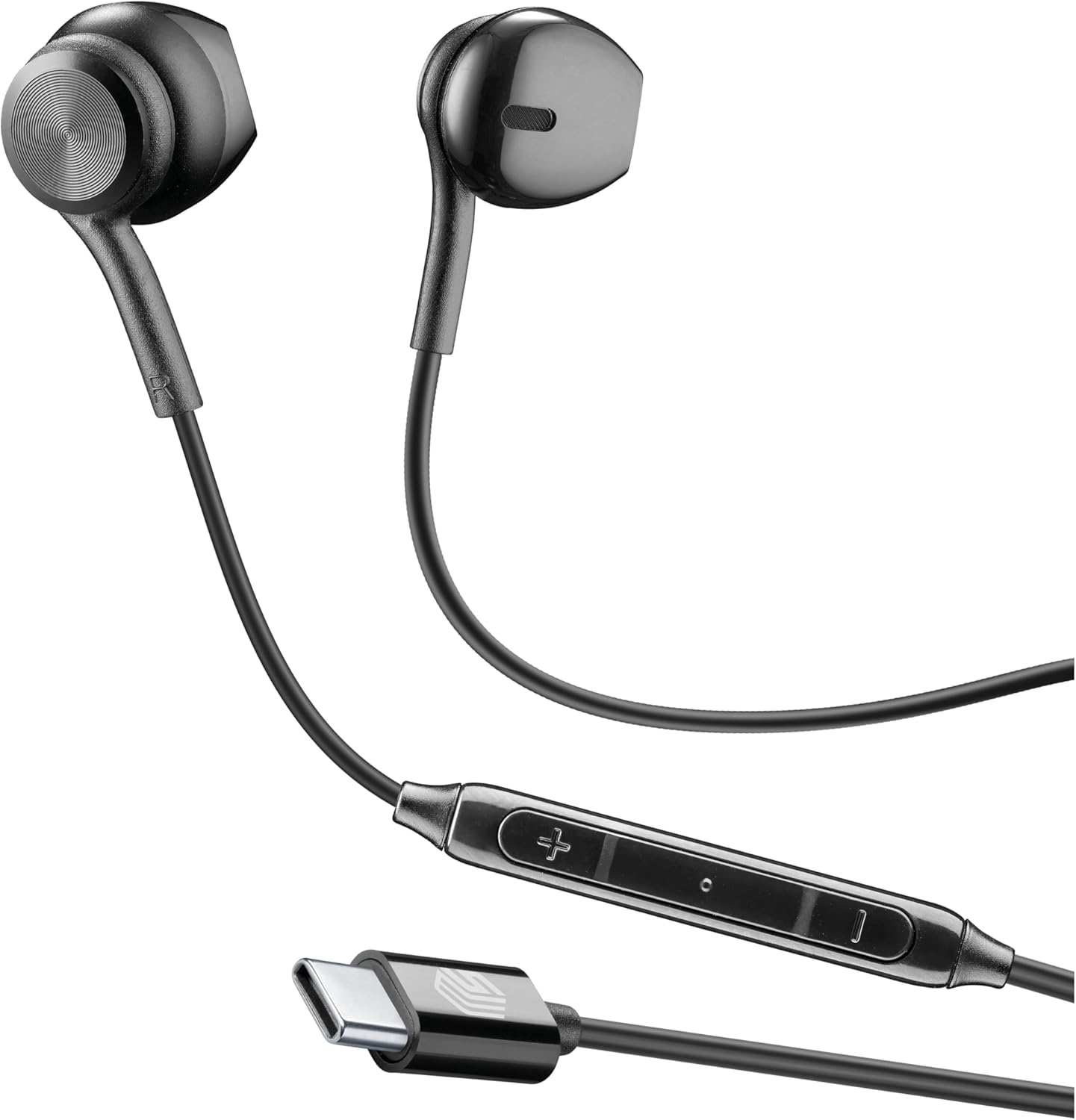 Capsula Earphones - Wired Earphones with Microphone - USB-C Compatibility - Metal Details - Black