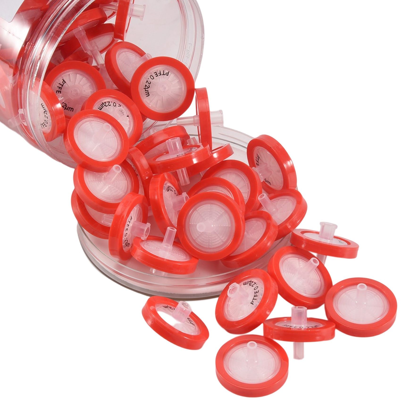 100 . filtr strzykawkowy PTFE, filtr laboratoryjny strzykawkowy średnica membrany 25 mm, rozmiar porów 0,22 μM, HPLC
