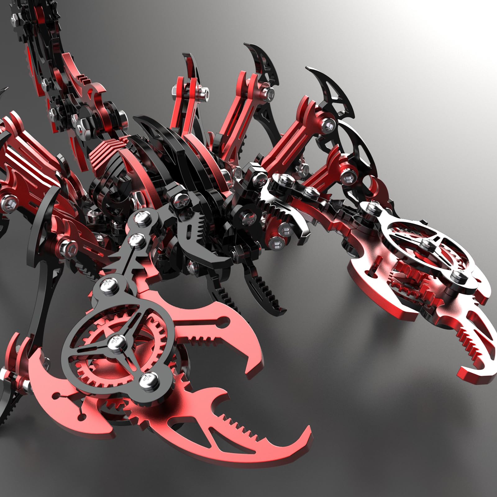 Kolorowe metalowe puzzle 3D Skorpion dla dorosłych, metalowy zestaw do budowy modelu 3D, zabawka do samodzielnego montażu, zestaw do budowy modelu 3D lis z narzędziami, zabawka na biurko