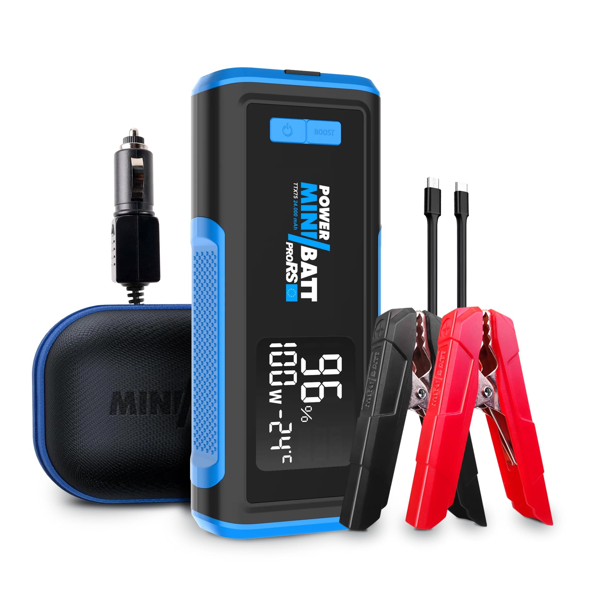 Arrancador de batería MiniBatt proRS 24.000 mAh PD100W para Motores Gasolina y diésel hasta 8.000 CC