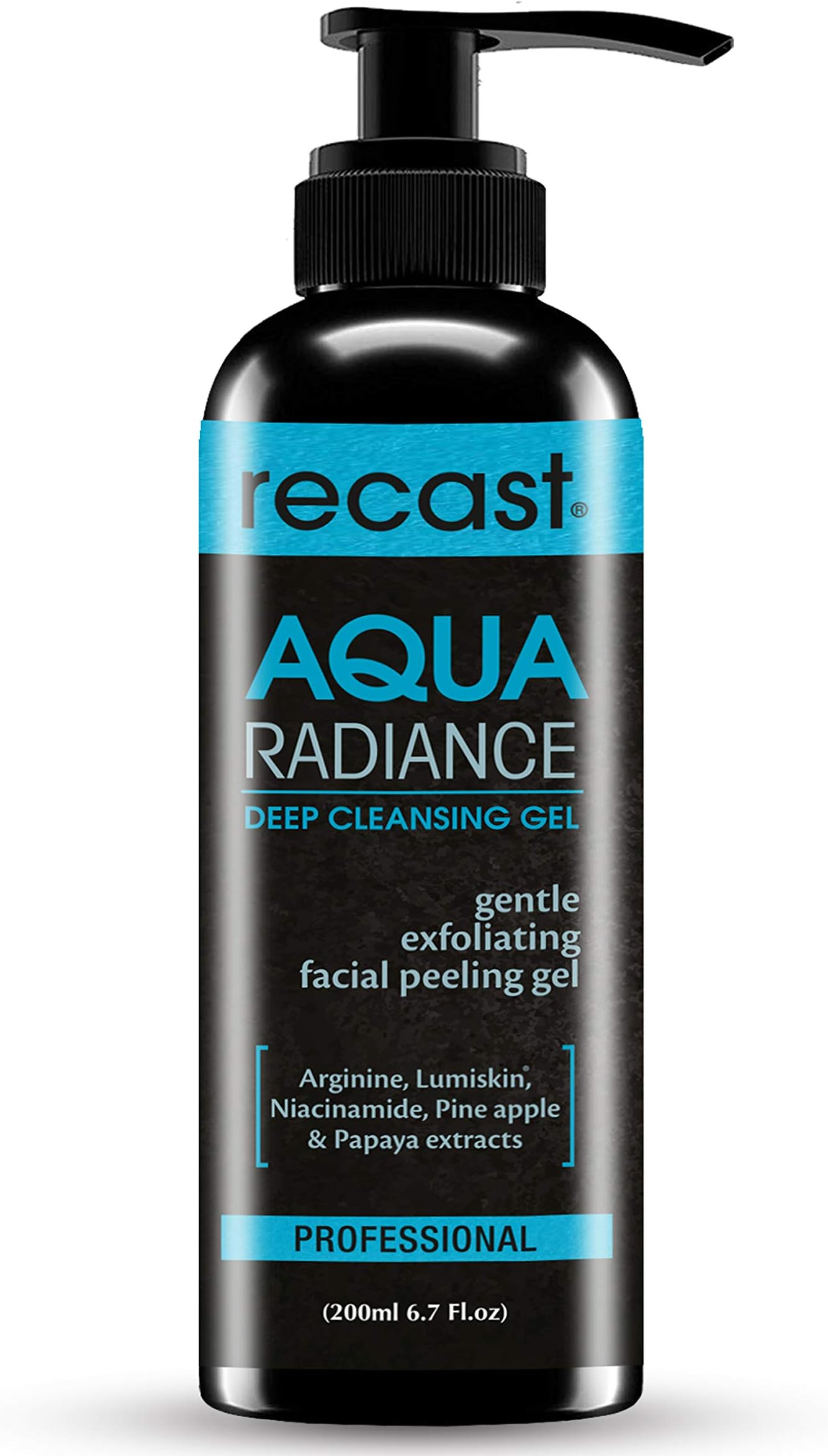 Recast Aqua Radiance Deep Cleansing Gel - Korean Beauty Style Product - Gently removes dead skin cells to reveal instant smoother and brighter complex, Gel to Scrub formula 200ml