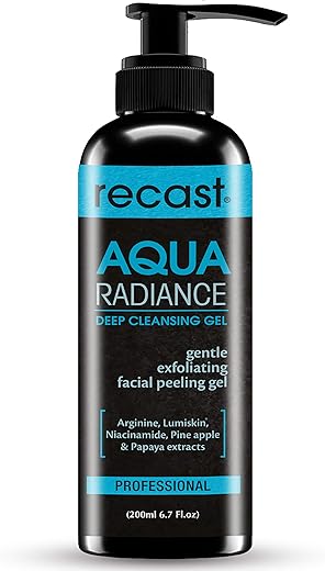 Recast Aqua Radiance Deep Cleansing Gel – Korean Beauty Style Product – Gently removes dead skin cells to reveal instant smoother and brighter complex, Gel to Scrub formula 200ml