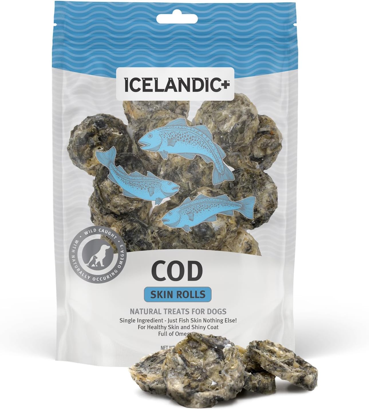 Cod Skin Rolls Dog Treat 3-oz Bag