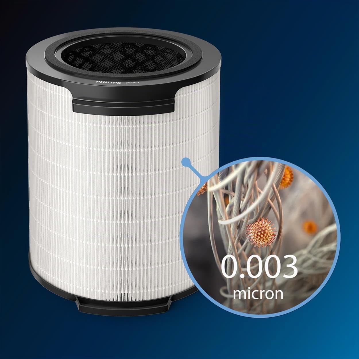 Philips Filtre de Rechange Original pour Purificateur d'Air Série 1000 AC1711, AC1715, HEPA NanoProtect + Charbon Actif, Durée de Vie 12 Mois (FY01700/30)