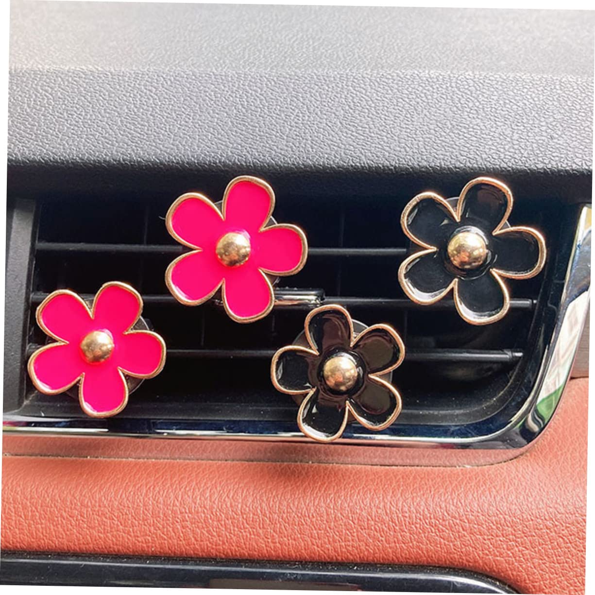 NUOBESTY 5 Sätze Auto- -blumen-luftclip Legierungs-blumen-auto- Klimaanlagen-steckdosenclip Stimmungsaufheller 6 Stück * 5