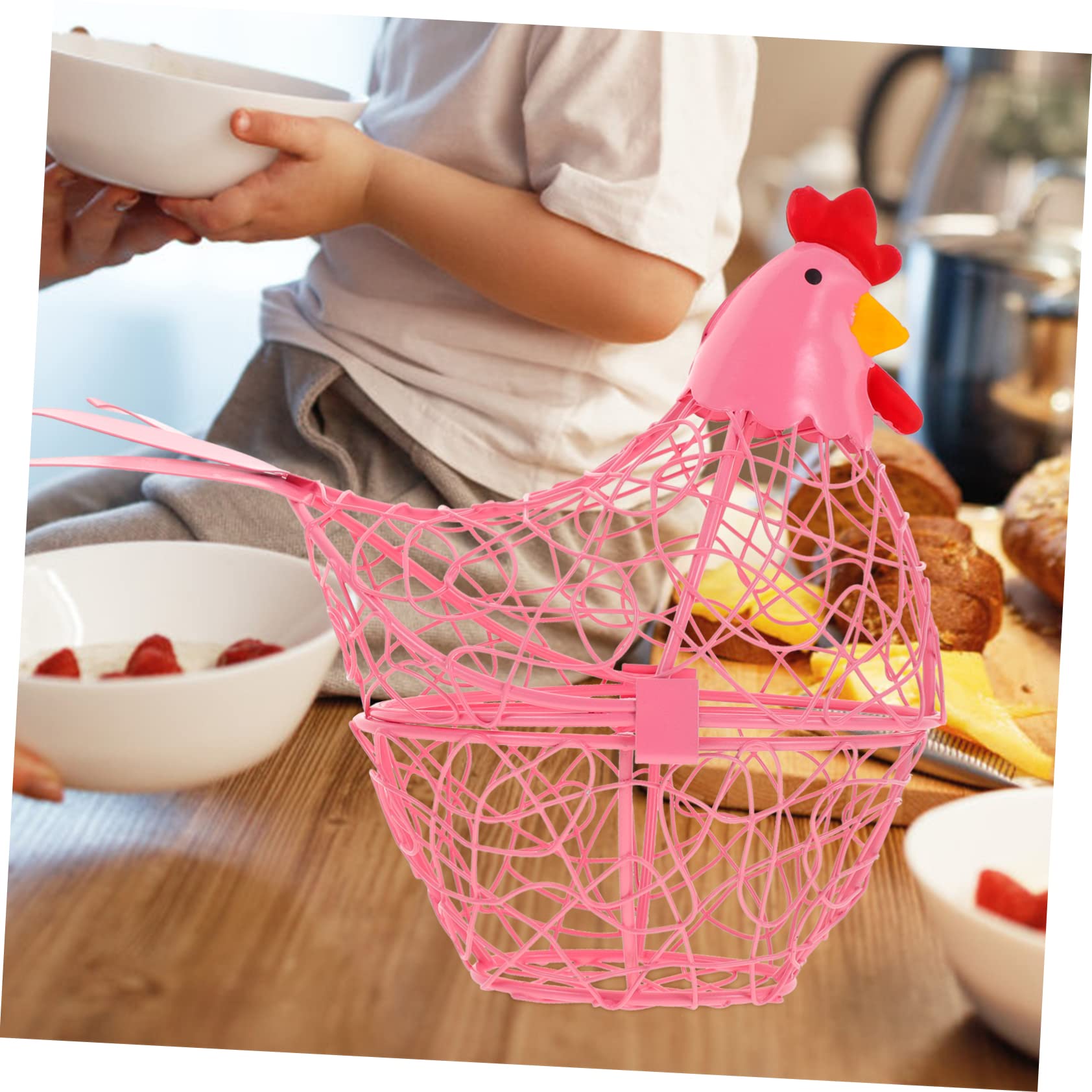 Amosfun 2piezas Cesta De Huevos Decorativa De Cocina Forma De Gallina Organizador Multifuncional De Alimentos Cesta De Almacenamiento Estable y Práctica para Mantener El Orden La Encimera