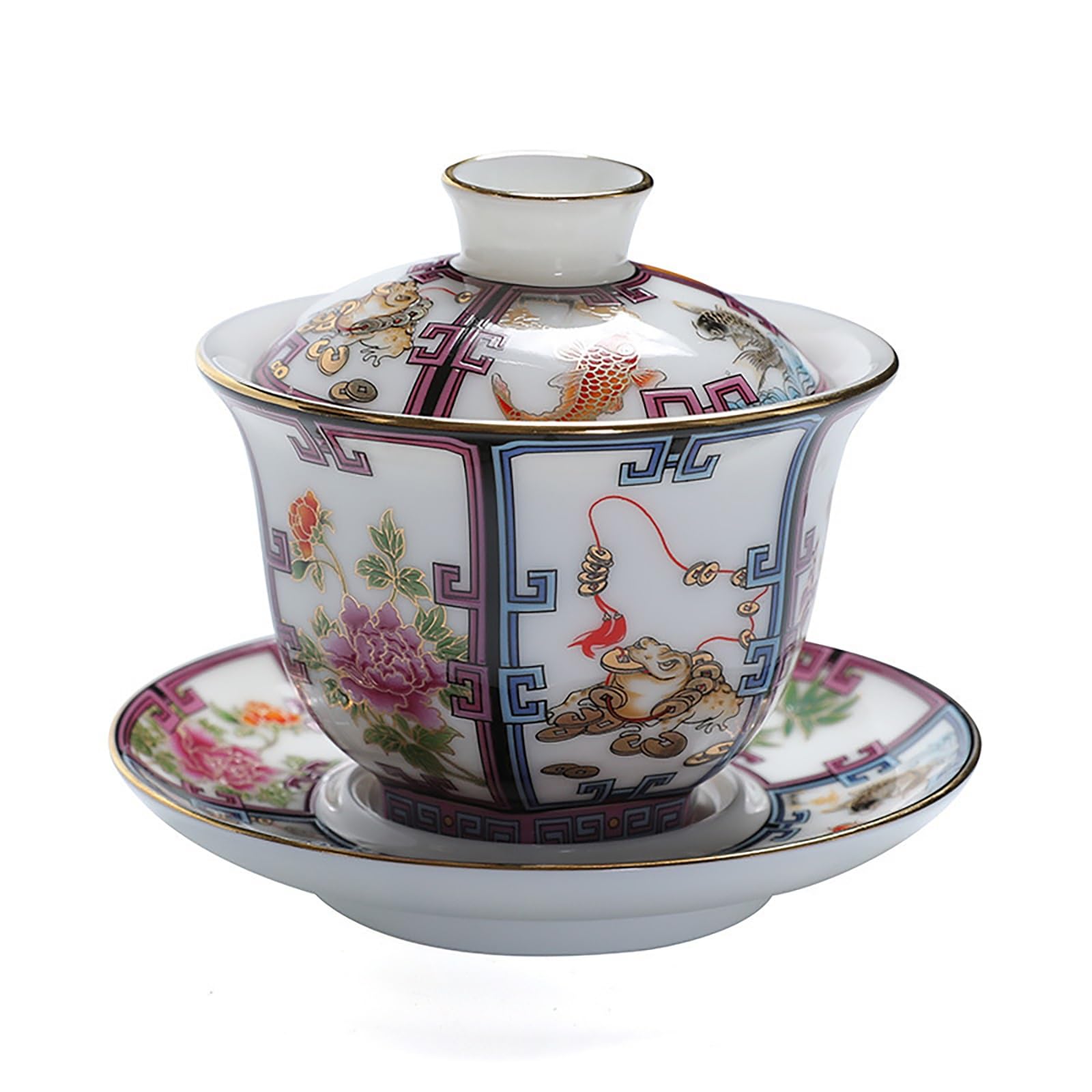 Keramik Tasse Topf Chinesische Tassen Chinesisches Emaille Muster Set Schüssel
