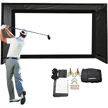 The Indoor Golf Shop DIY Golf Simulator Enclosure - Easy-Setup Golf Simulators for Home - Includes SIGPRO Premium Impact Golf Screen, Enclosure Surround, Protective Foam Padding - Poles Not Included