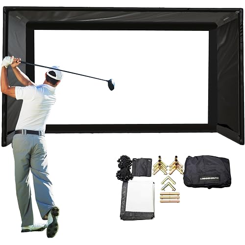 The Indoor Golf Shop DIY Golf Simulator Enclosure - Easy-Setup Golf Simulators for Home - Includes SIGPRO Premium Impact Golf Screen, Enclosure Surround, Protective Foam Padding - Poles Not Included