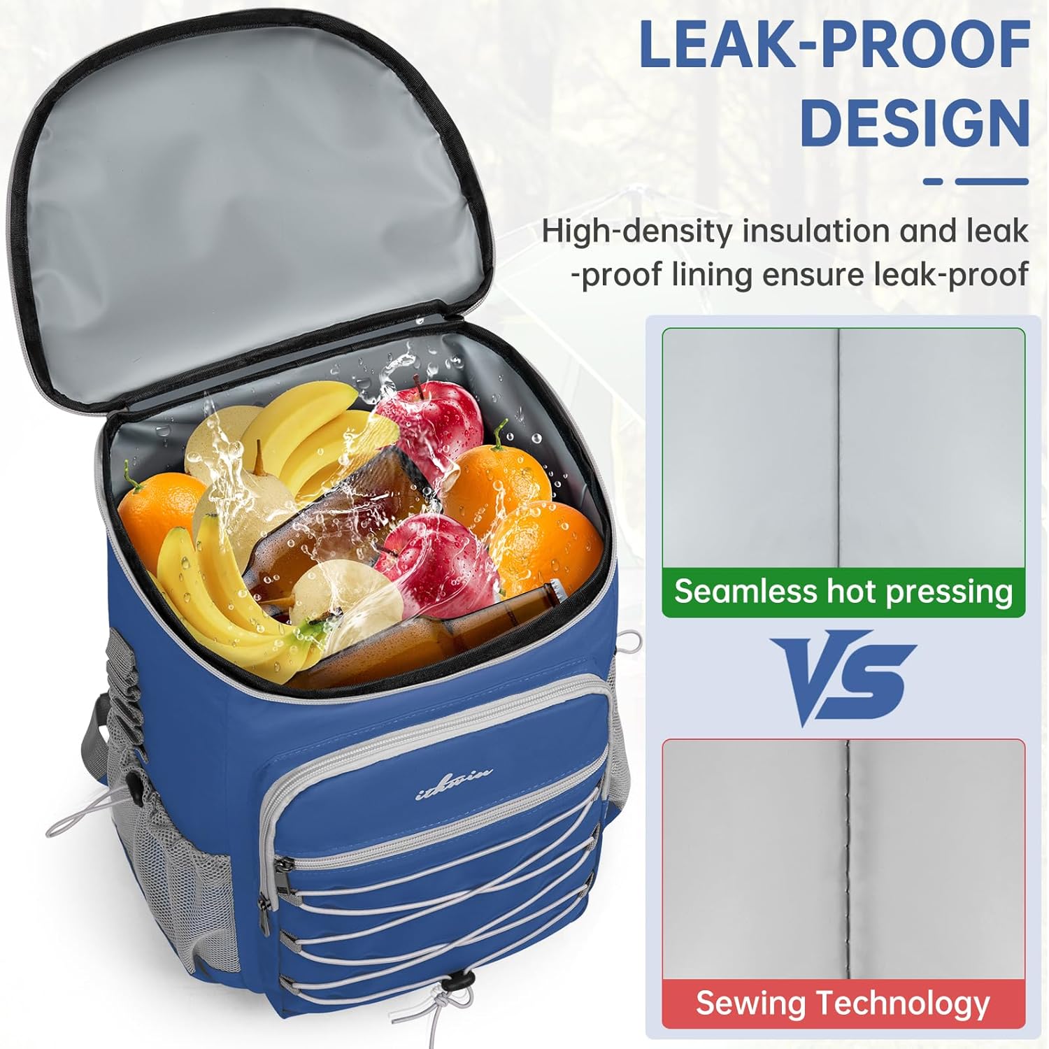 クーラーバックパック ポータブル断熱漏れ防止バックパック 33缶(330ml)用 軽量断熱ソフトクーラーバックパック ピクニック、バ