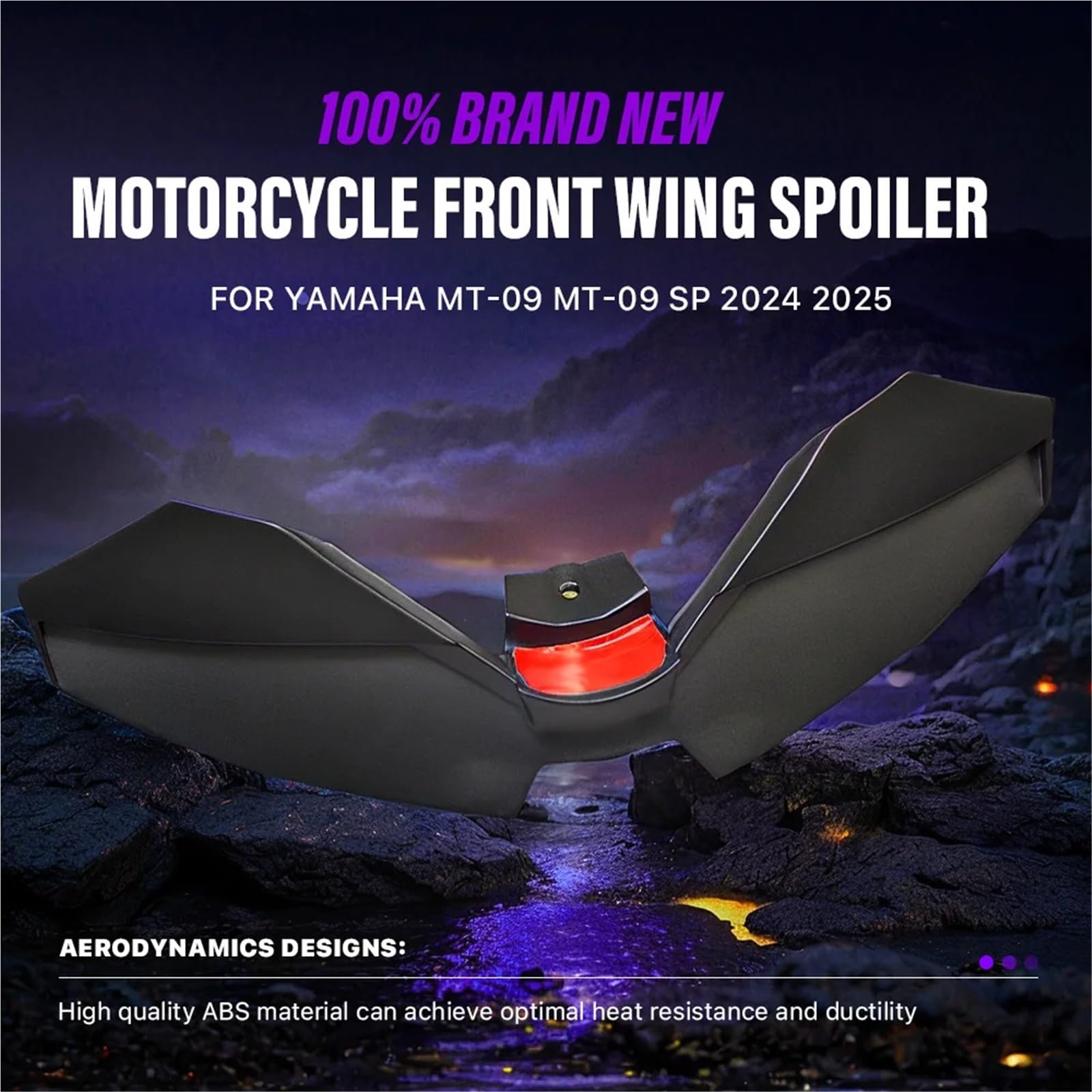 Front Bumper Splitter dachowy Pasuje do Yamaha MT-09 2024 2025 Małe Winglety Spoiler Aerodynamiczny Skrzydło Akcesoria motocyklowe Stałe skrzydło Owiewka