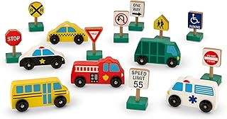 Melissa & Doug Wooden Vehicles and Traffic Signs With 6...