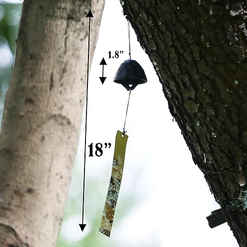 Miniatura 2 de Carillón de viento japonés de hierro fundido para exteriores, adorno para jardín, patio y balcón, decoración de campana de viento de metal colgante,