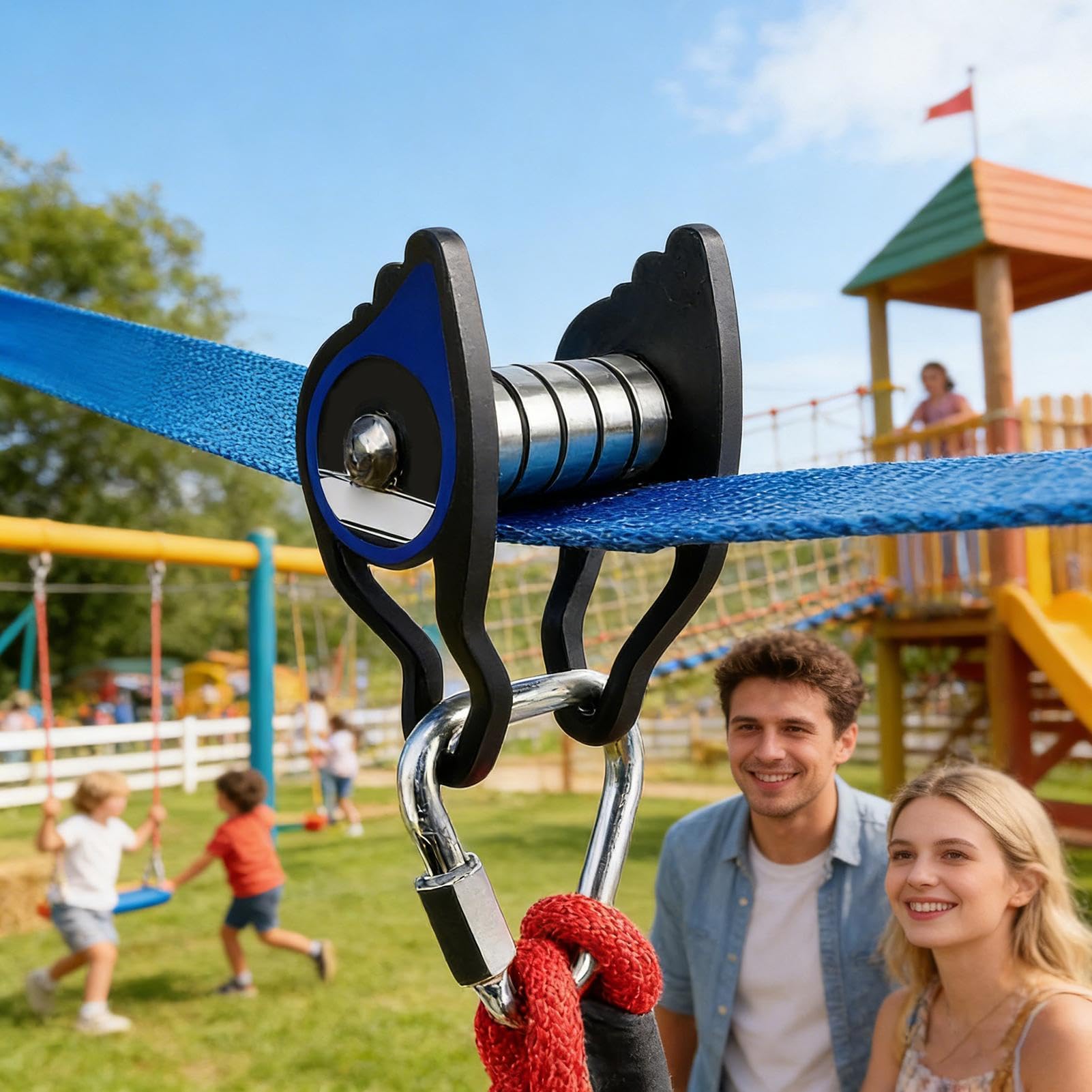 Krążek Do Liny Wózek outdoor 113 kilogramów z karabińczykiem