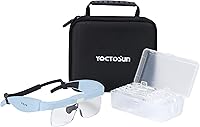 Vista 12 de YOCTOSUN - Lupas con 3 luces LED, estuche de almacenamiento, correa para la cabeza y 5 lentes desmontables 0.75X, 1.25X, 2.0X, 3.0X 4.0X, 2-Rosado