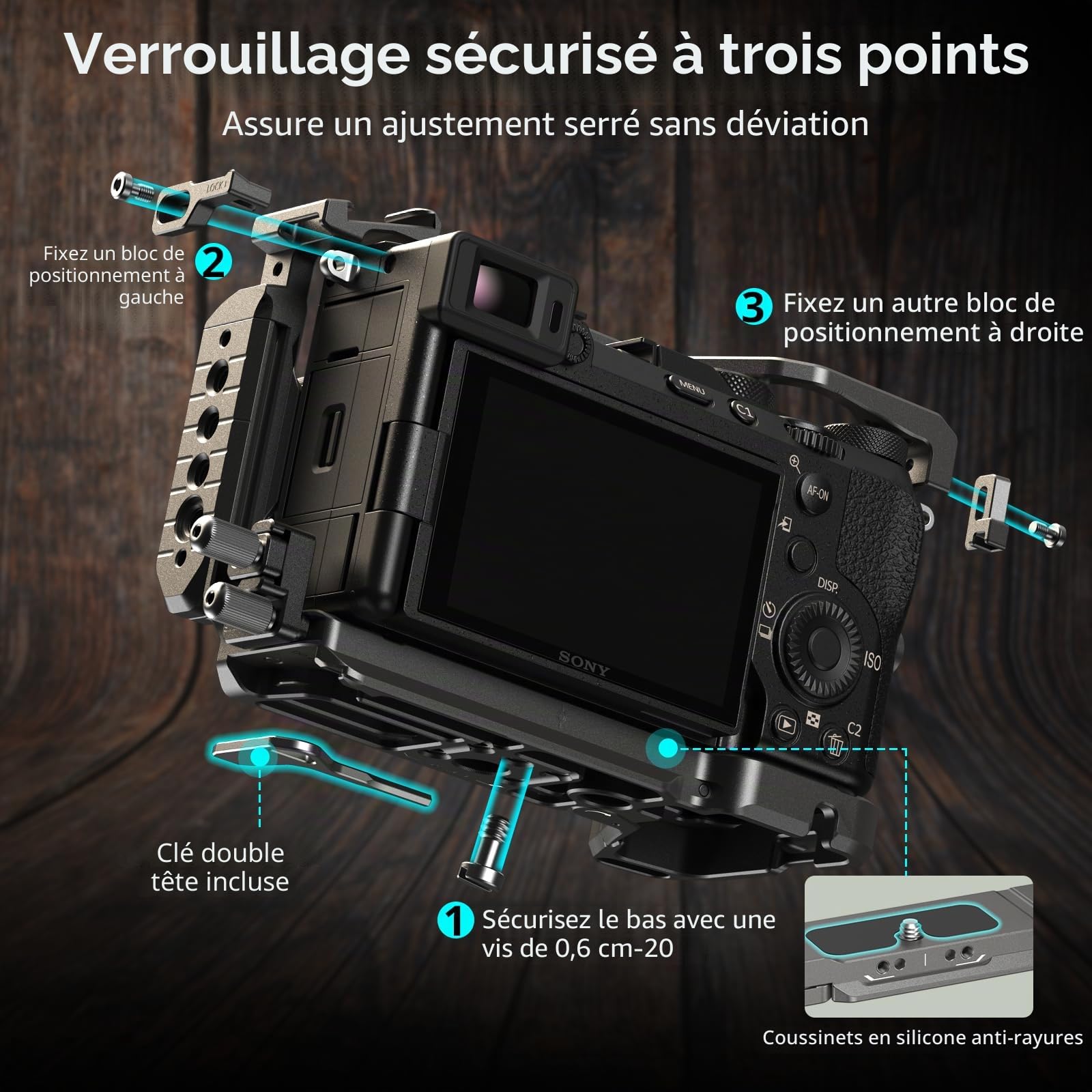 SMALLRIG HawkLock Kit Cage à dégagement Rapide avec poignée en Silicone pou | Provenance France. Emballage securisé. Livré avec Facture dont TVA.