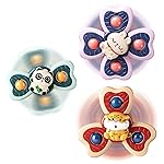 ALASOU 3PCS Suction Cup Spinner Toys for 1 Year Old Boy Girl|Spinning Top Infant Sensory Toys for Toddlers|1 2 Year Old Boy Christmas Birthday Gift|Baby Bath Toy Stocking Stuffers for Kids Ages 1-3
