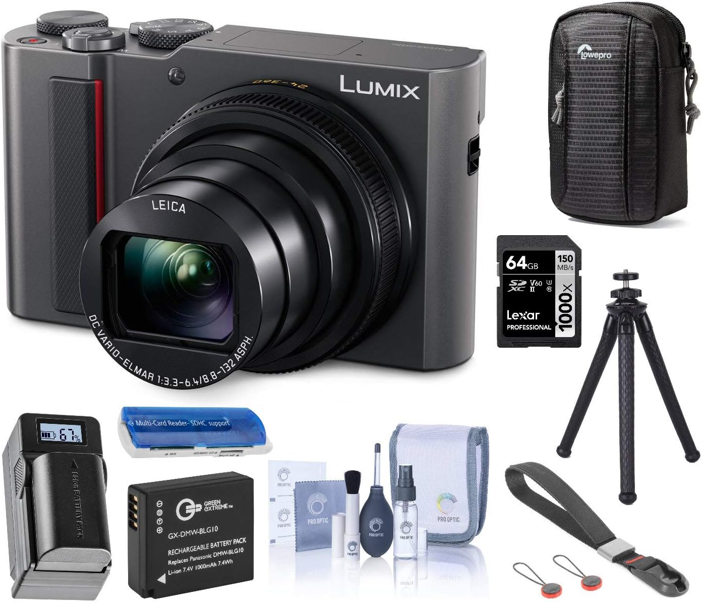 Panasonic Lumix ZS200 4K Digital Camera DCZS200S, 15X Leica DC Vario