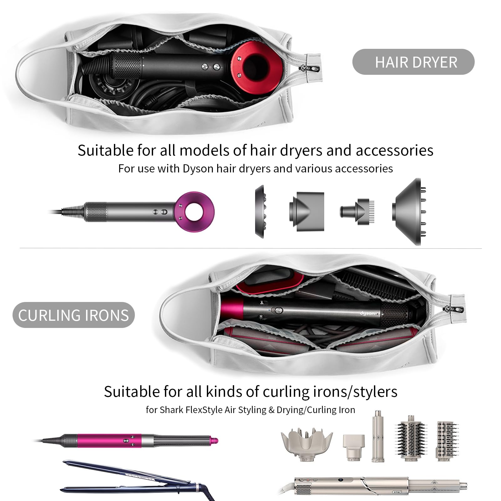 Veki Portable Travel Storage Bag Compatible with Dyson Supersonic Hair Dryer - Image 2