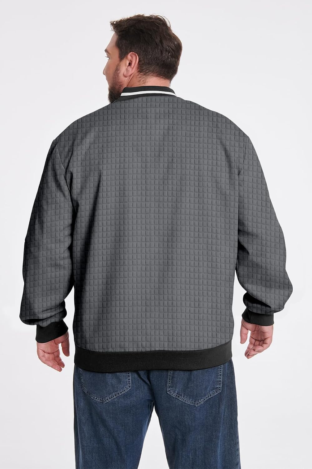 Lightweight Bomber Jacket Big and Tall for Men Varsity Jacket Fall Baseball Outwear, 2XL-6XL