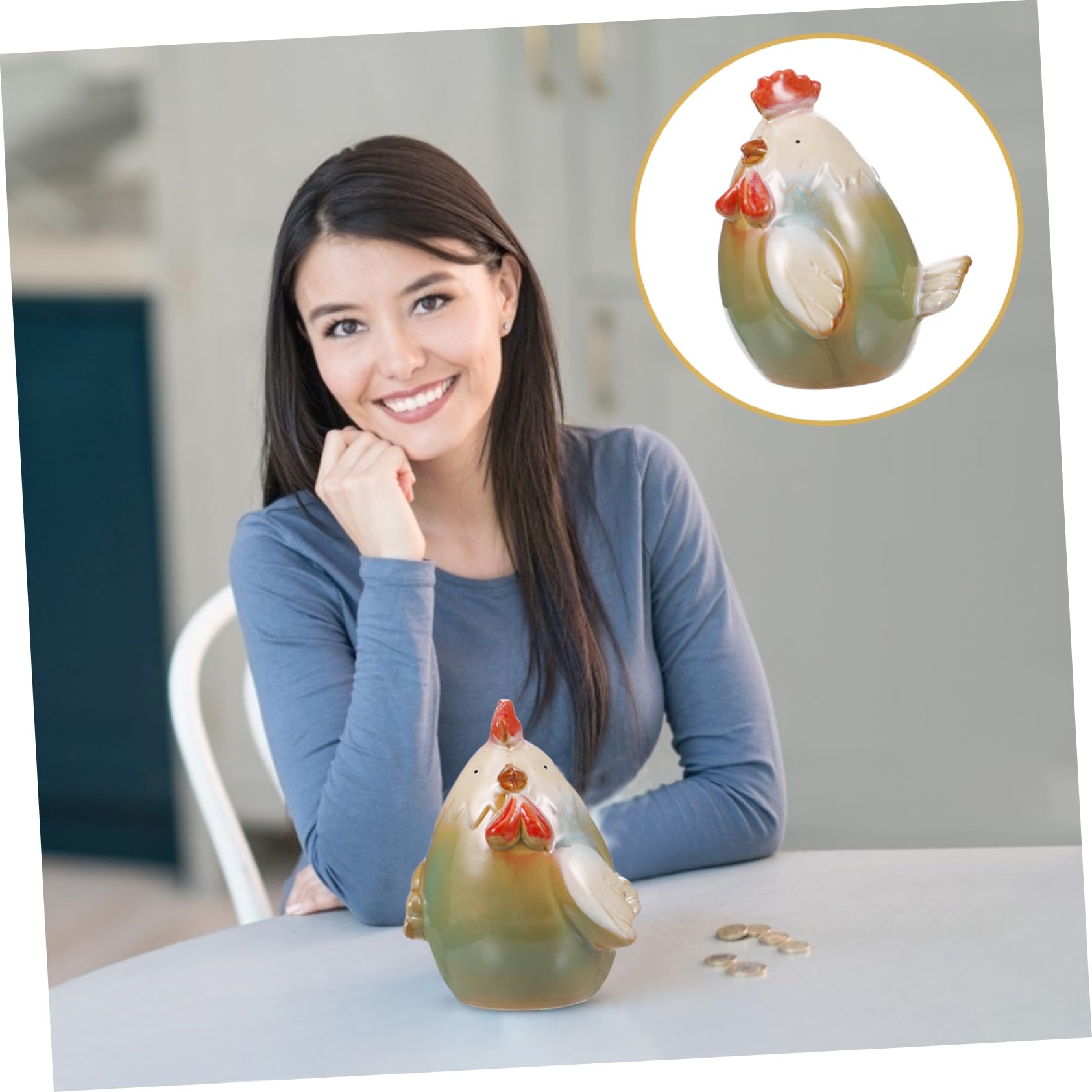 Pot D'économie D'argent Tirelire Statue De Poulet Figurine De Coq Décoration De La Maison Pour Les Magasins D'anniversaire – Acheter Aux Petits Prix