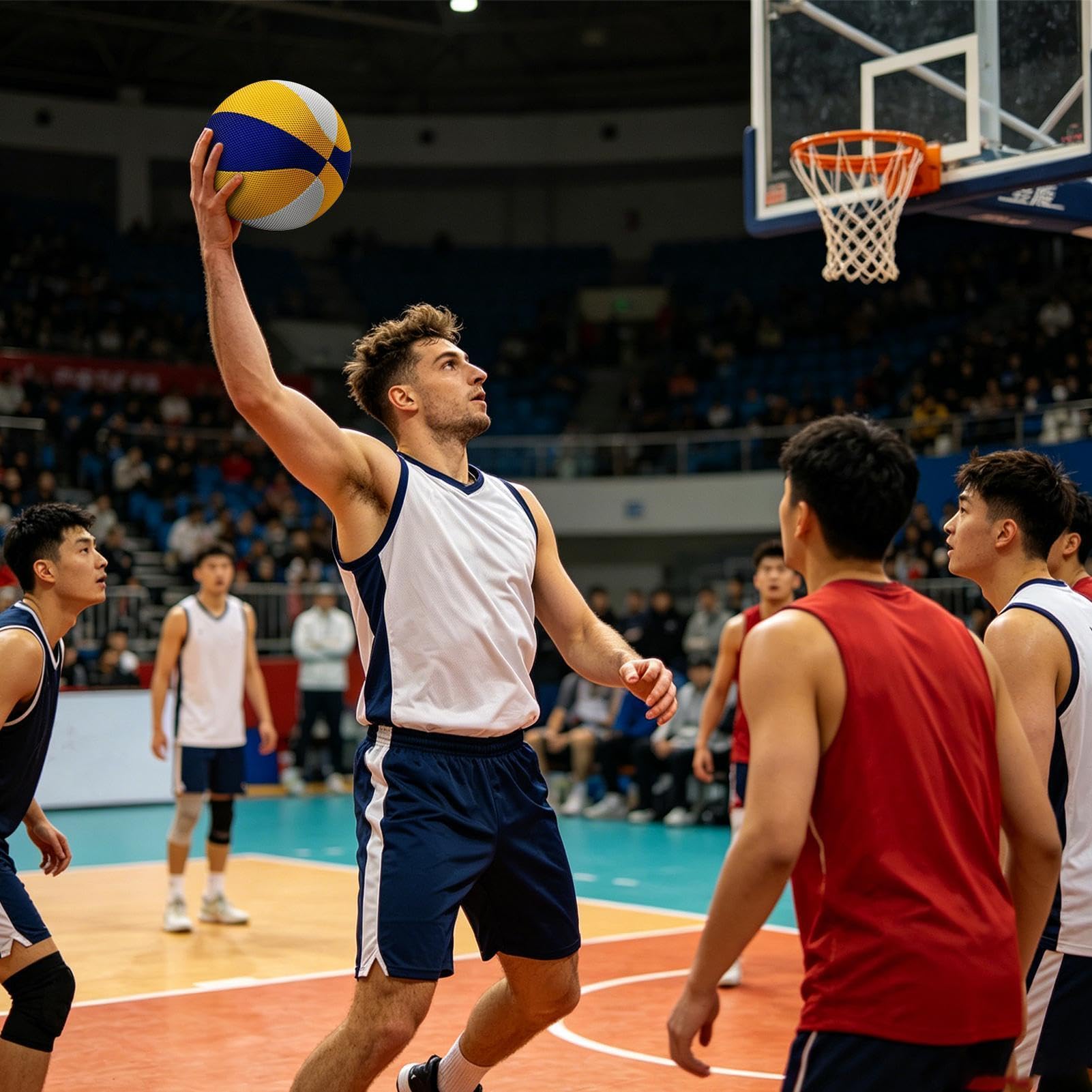 Générique Balón de baloncesto, silencioso, antideslizante, alto, sin aire, hecho de poliuretano | Balón de baloncesto sin ruido – para práctica diaria, deportes, al aire libre, interacción, padres e