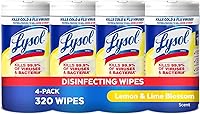 Lysol Disinfectant Wipes Lemon & Lime Blossom, Kills 99.9% Viruses & Bacteria, Multi-Surface, 3X Stronger, 4 Pack