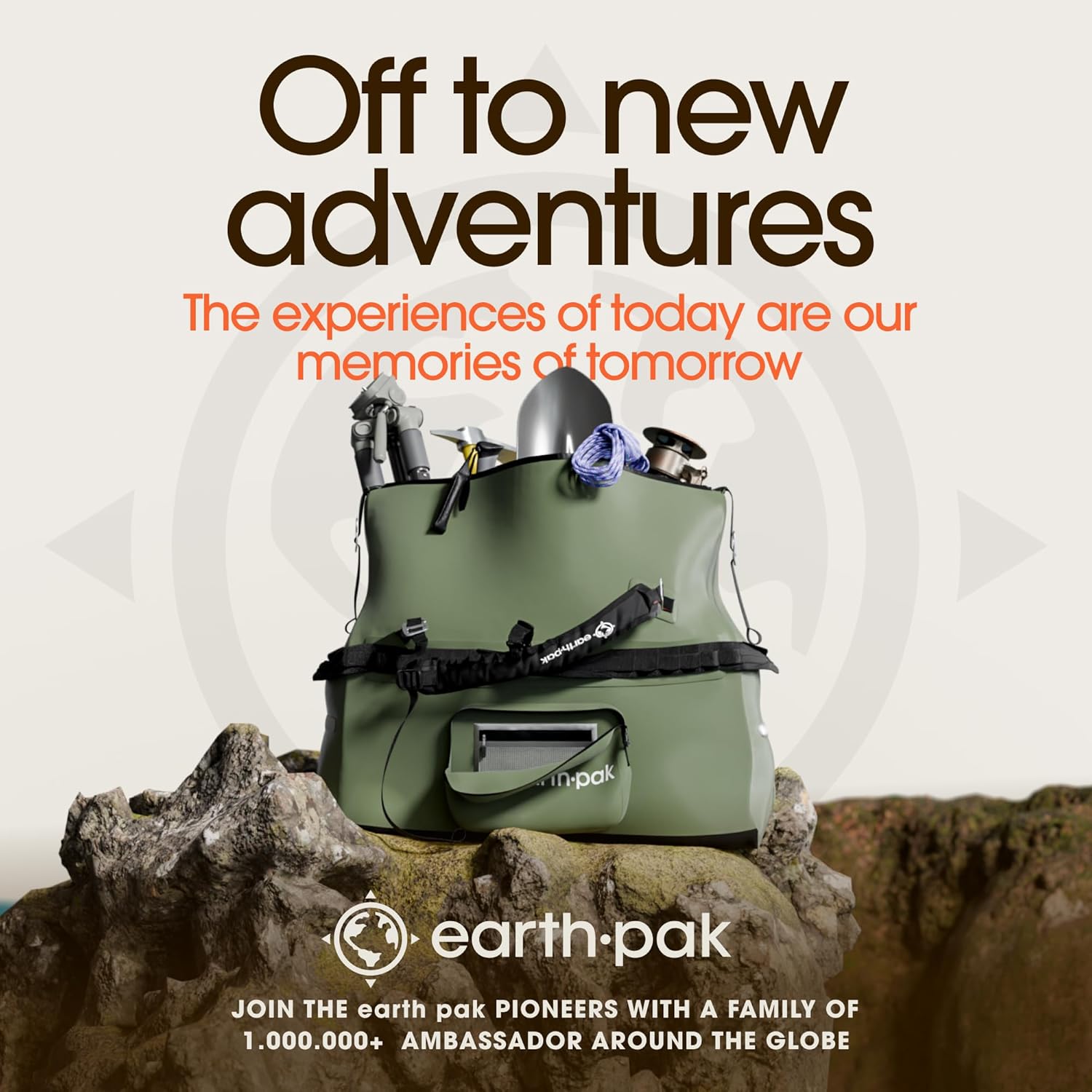 Earth Pak Waterproof Duffel Bag - Large Dry Bag, 1680D TPU, Heavy Duty, Camping & Marine Dry Bag, 8x8 Popout Pocket - Image 9