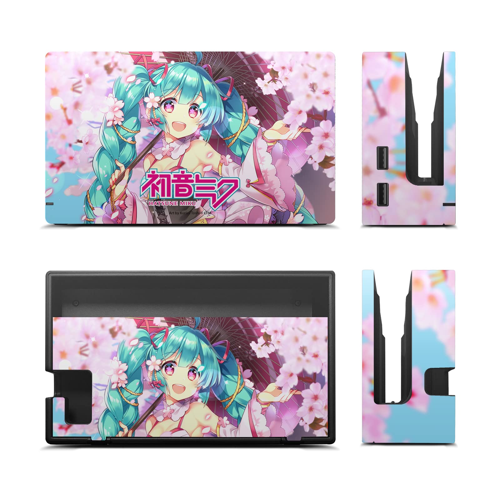 Head Case Designs sous Licence Officielle Hatsune Miku Sakura Graphiques Vinyle Autocollant De Jeu Peau Autocollant Compatible avec Nintendo Switch Console & Dock & Joy-Con Controller Bundle