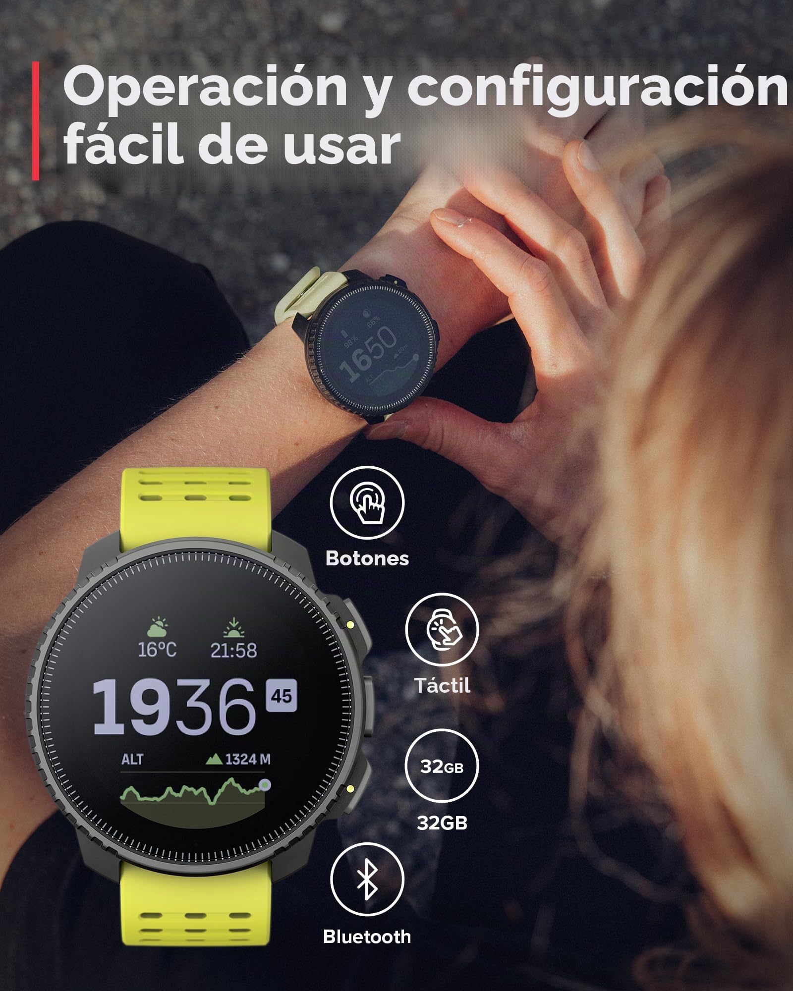 SUUNTO Vertical: Reloj GPS de Aventura, Pantalla Grande, mapas sin conexión, Carga Solar