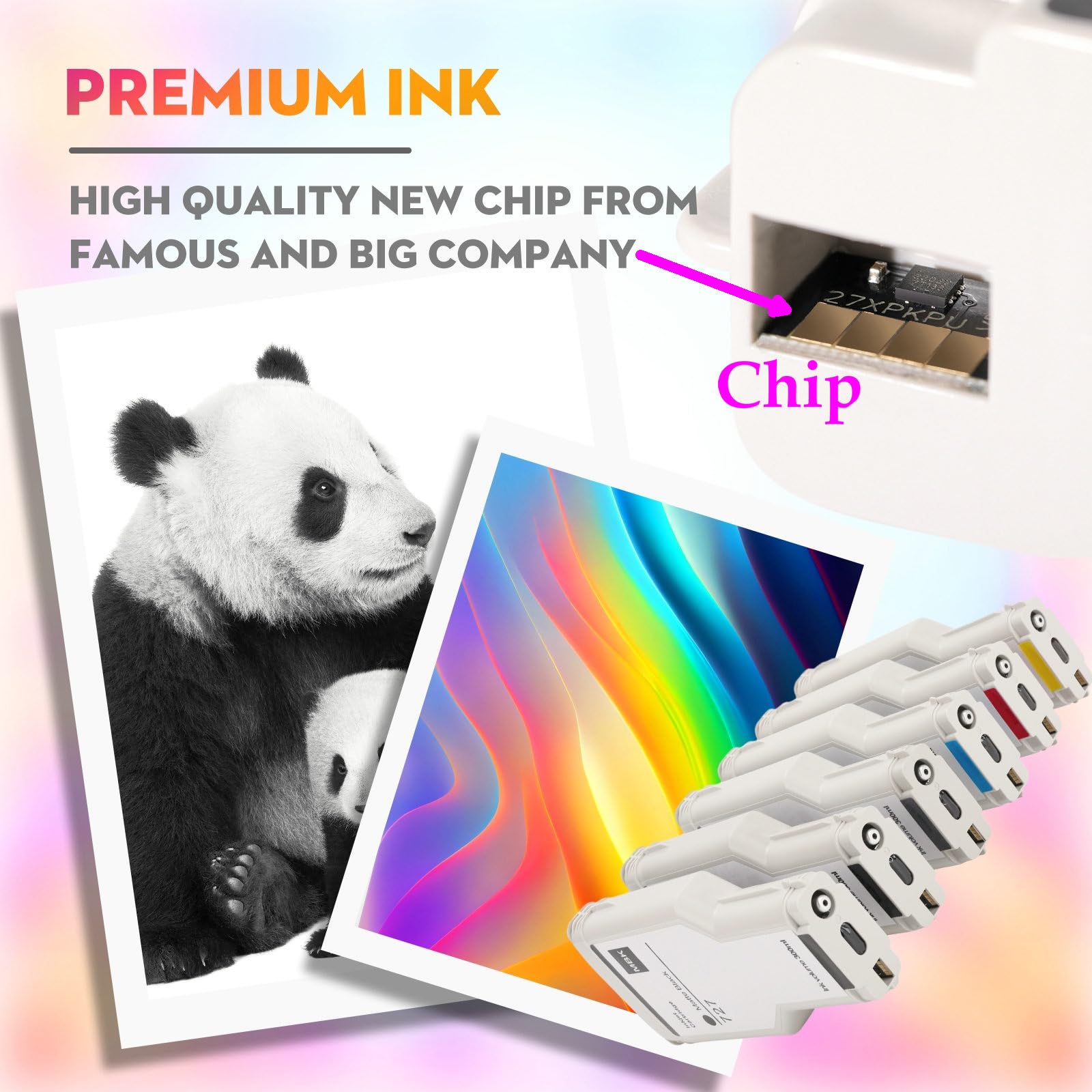 727 300 ml 1 Tintenpatrone Cyan F9J76A Kompatibler Ersatz für HP 727 DesignJet T920 T930 T1530 T2500 T1500 T2530 Drucker (HR727 C)-DE